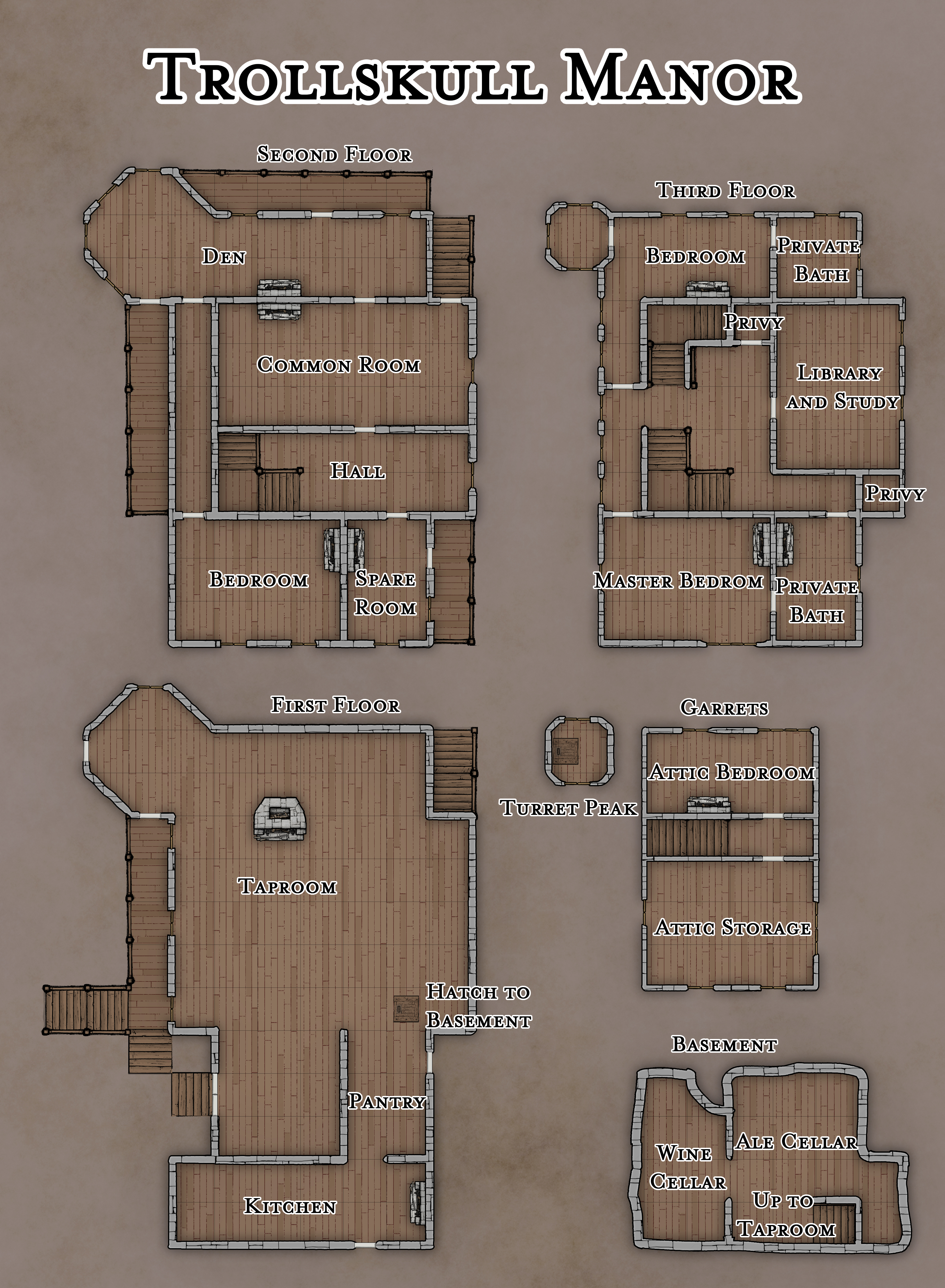 Grundriss des Trollschädel-Herrenhauses